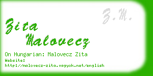 zita malovecz business card